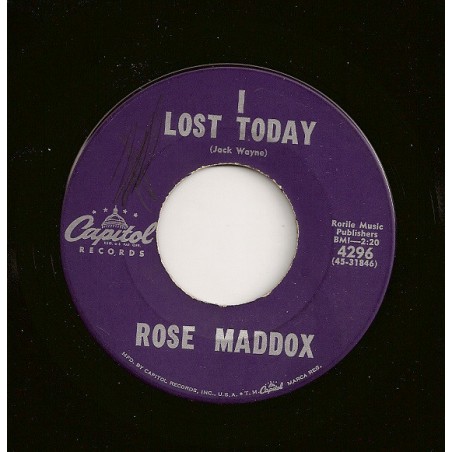 Maddox ‎Rose – I Lost Today |1959    Capitol Records ‎– 4296-Single