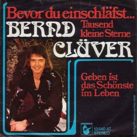 Clüver Bernd ‎– Bevor Du Einschläfst..|1974   Hansa ‎– 13 540 AT -Single