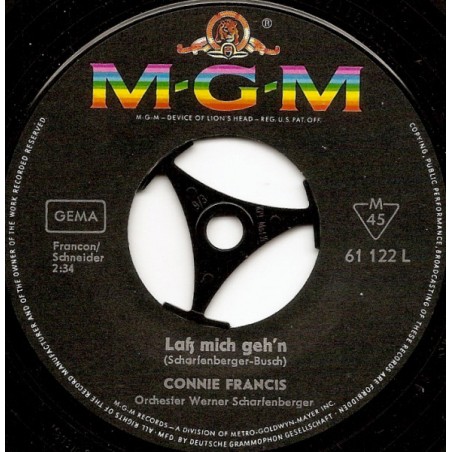 Francis Connie ‎– Laß Mich Geh'n / Sternenmelodie |1966   MGM Records ‎– 61 122-Single