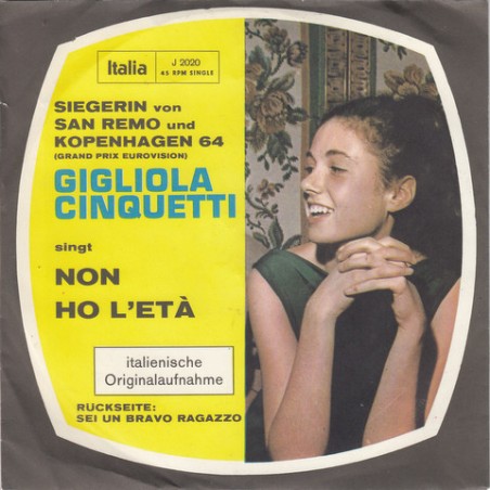 Cinquetti ‎Gigliola – Non Ho L'Eta|1964    Italia ‎– I 2020-Single