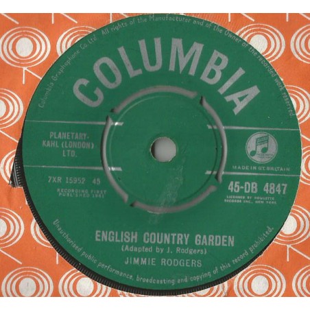 Rodgers Jimmie  ‎– English Country Garden|1961    Columbia ‎– 45-DB 4847-Single