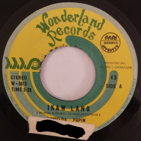 Papin ‎Imelda – Ikaw Lang |Wonderland Records ‎– W-0013-Single