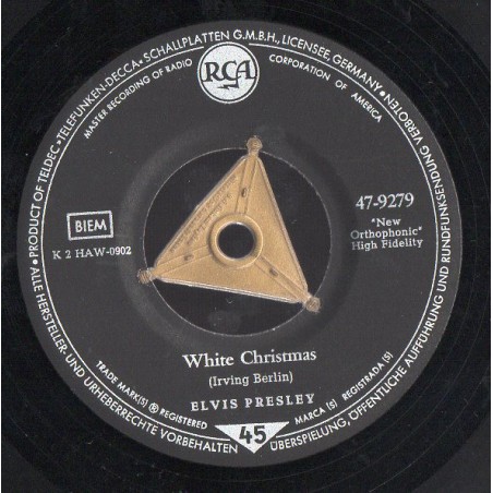 Presley Elvis ‎– Silent Night / White Christmas |1959      RCA ‎– 47-9279-Single