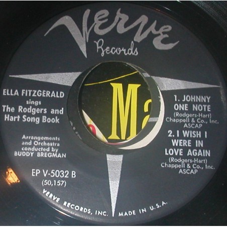 Fitzgerald ‎Ella – Sings The Rodgers And Hart Song Book |1956     Verve Records ‎–Single- EP-V-5032
