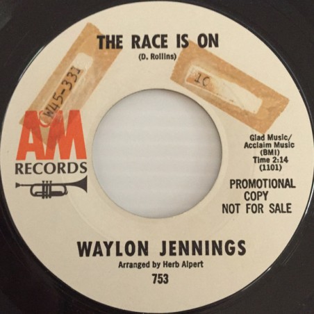 Waylon Jennings – The Race Is On |1964  	A&M Records – 753-Single, Promo