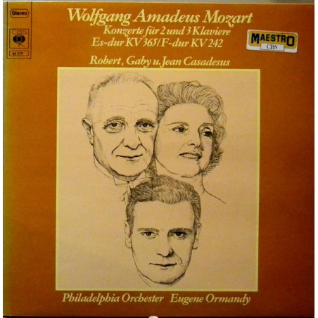 Mozart - Konzert Für Zwei Und Drei Klaviere-Robert Casadesus - Gaby Casadesus - Jean Casadesus  |1977	CBS – 61 777