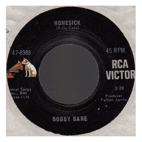 Bare ‎Bobby – Homesick|1966     RCA Victor ‎– 47-8988-Single