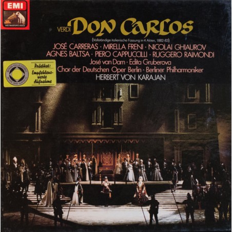 Verdi  -Don Carlos- Carreras-Freni-Ghiaurov-Baltsa  Karajan   |1979	EMI – 1C 157-03 450/53 -4 LP-Box