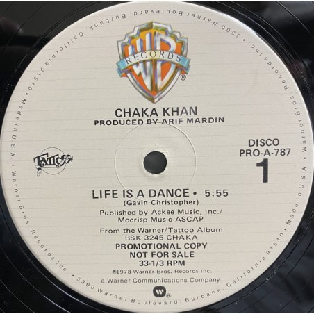 Chaka Khan – Life Is A Dance   |1987	Warner  – PRO-A-787 -Promo-Maxi-Single