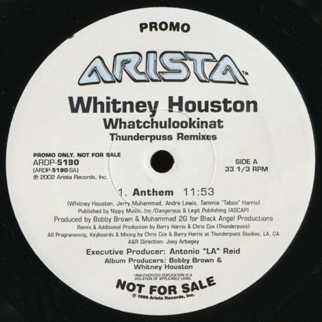 Whitney Houston – Whatchulookinat (Thunderpuss Remixes)  |2002	Arista – ARDP-5190-2 x Vinyl-Promo-Maxi-Single