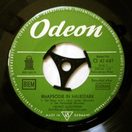 Helmut Qualtinger Singt Gerhard Bronner – Rhapsodie In Halbstark  |1961	Odeon – O 41 441-Single-EP