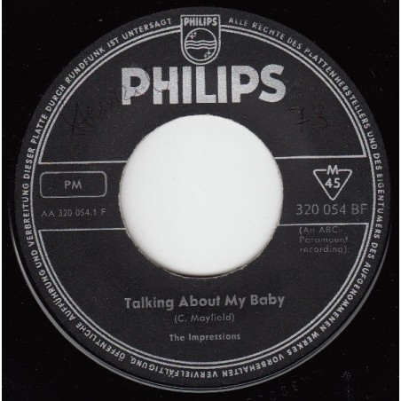 The Impressions / The Tams – Talking About My Baby   |1964  	Philips – 320 054 BF -Single