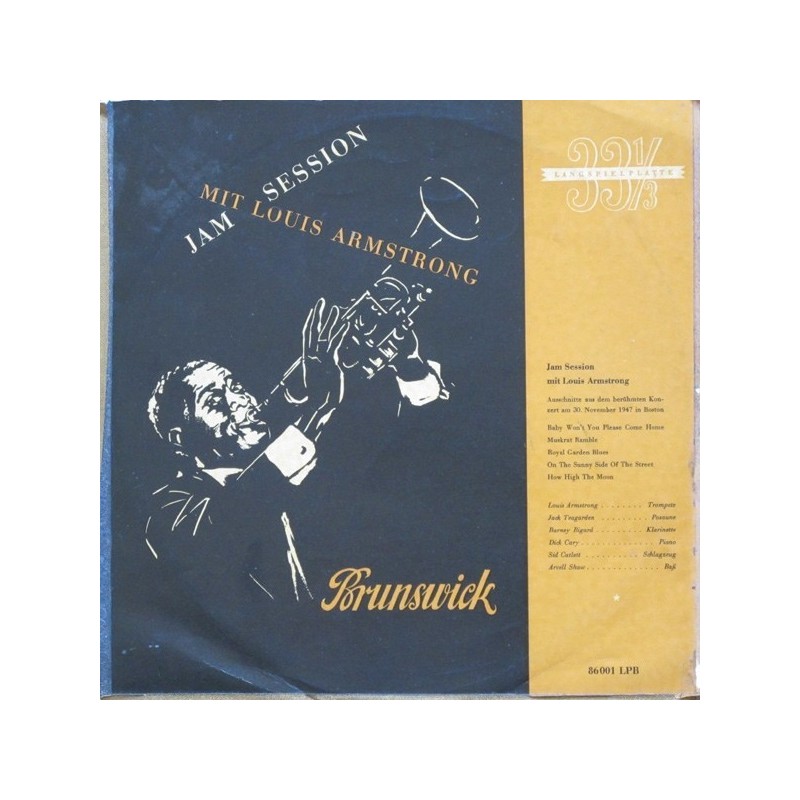 Armstrong ‎Louis – Jam Session|1952  Brunswick ‎– 86001 LPB 10", Mono 