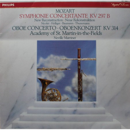 Mozart– Symphonie Concertante KV 297 B- Academy Of St. Martin-in-the-Fields-Marriner  |1984     Philips – 411 134-1
