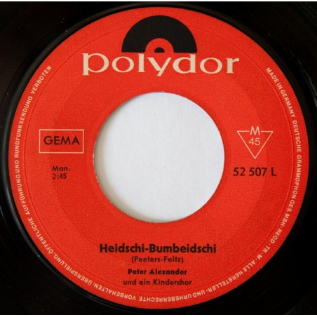 Alexander ‎Peter – Heidschi-Bum-Beidschi / Jingle Bells (Schlittenfahrt)|1965  Polydor ‎– 52 507-Single