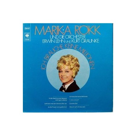 Rökk ‎Marika – Ich Brauche Keine Millionen|   CBS ‎– 52 682