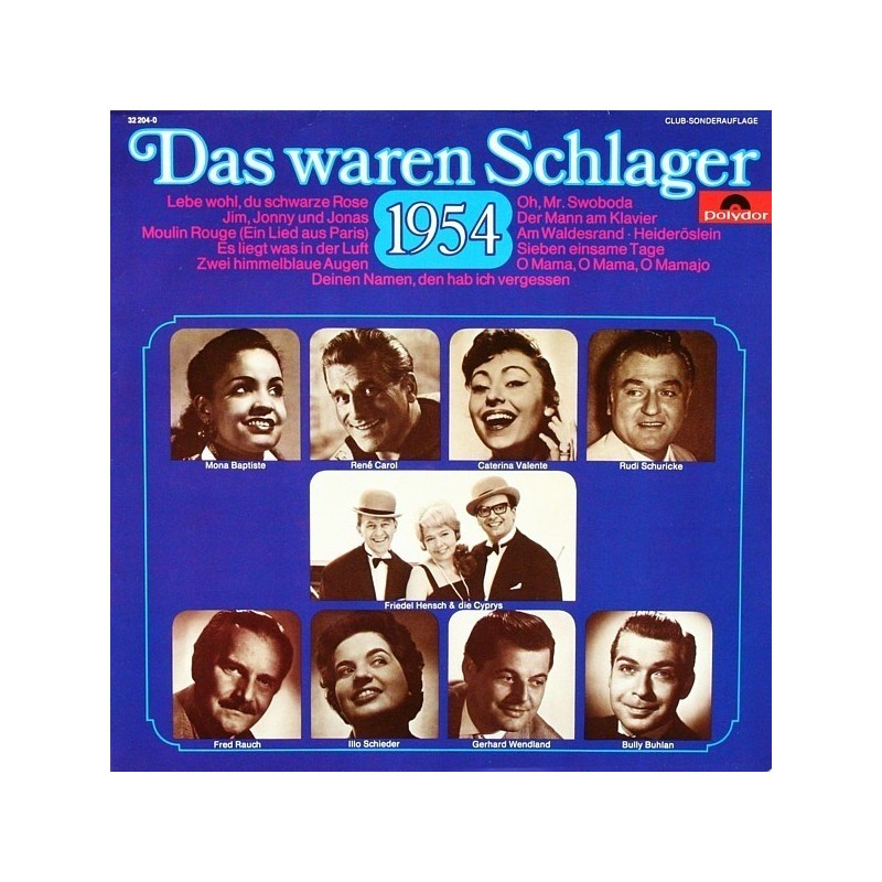Various ‎– Das Waren Schlager 1954|Deutscher Schallplattenclub ‎– 32 204-0