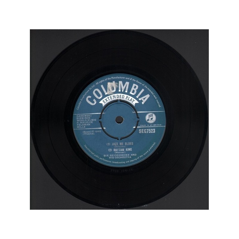 Beiderbecke Bix and His Orchestra ‎– Jazz Me Blues|1954    Columbia ‎– SEG7523-Vinyl, 7", 45 RPM, EP 