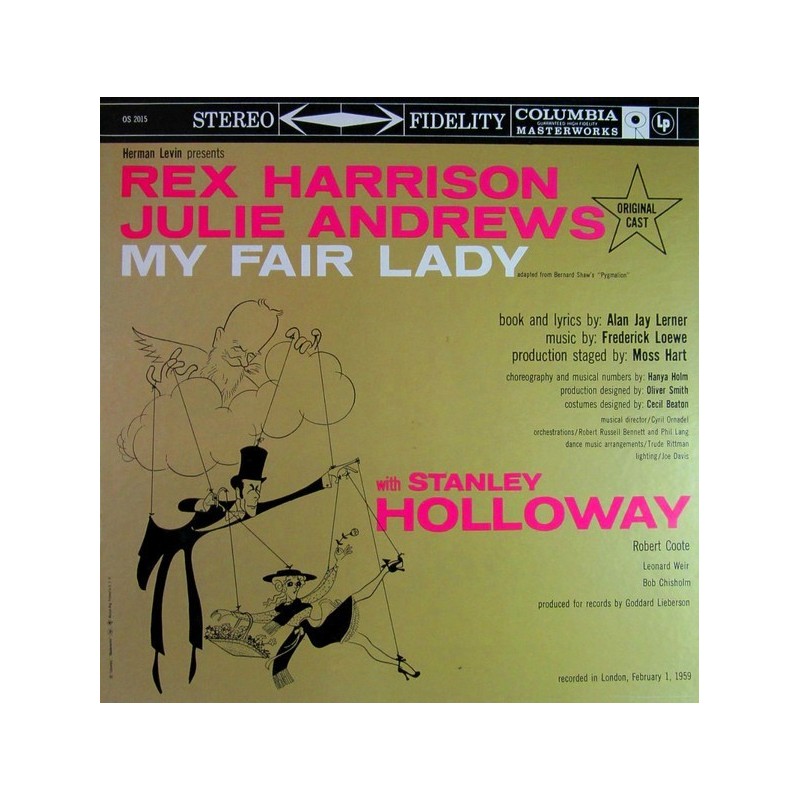 Harrison-Rex Julie Andrews   ‎– My Fair Lady - Original Broadway Cast|1959    Columbia Masterworks ‎– OS 2015