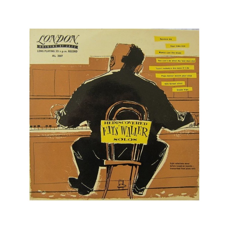 Waller ‎Fats – Rediscovered Fats Waller Solos|London Records ‎– AL 3507-10" Record