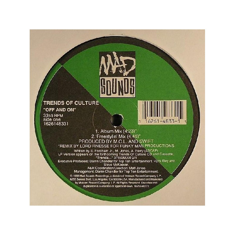 Trends Of Culture ‎– Off & On|1993   Mad Sounds Recordings ‎– 1626148331-Maxisingle
