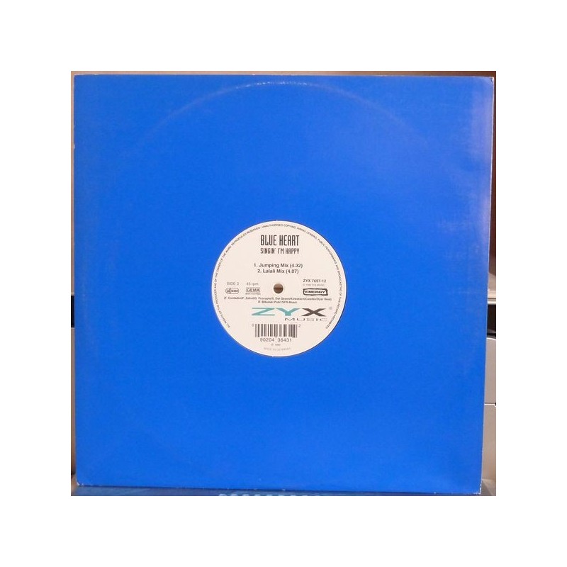 Blue Heart ‎– Singin' I'm Happy |1995    ZYX 7697-12 -Maxi-Single