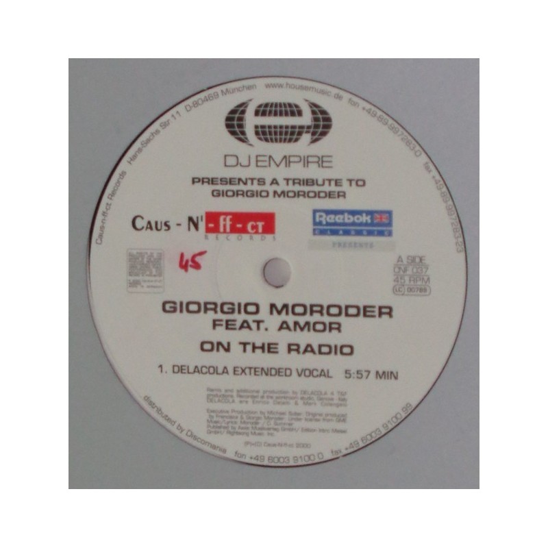 Moroder  Giorgio ‎– On The Radio 2000     CNF 037 -Maxi-Single