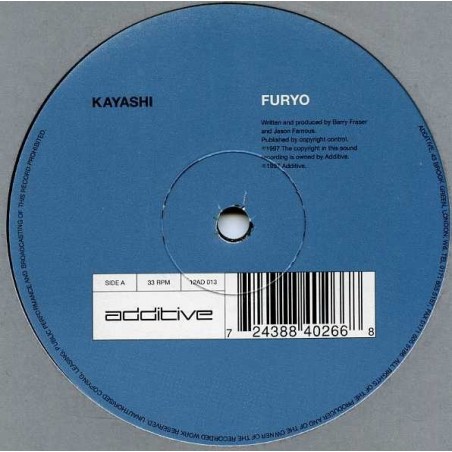 Kayashi ‎– Furyo / Progression |1997      Additive ‎– 12AD 013 -Maxi-Single