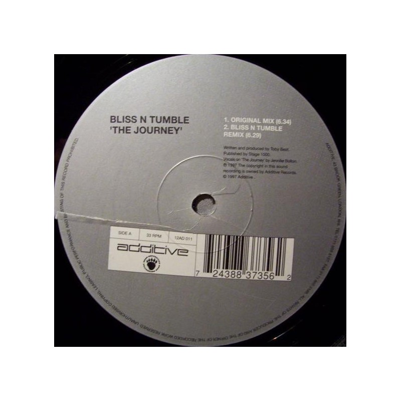 Bliss N Tumble – The Journey |1997 Additive – 12AD 011 -Maxi-Single Bliss N Tumble – The Journey |1997 Additive – 12AD 011 -Maxi-Single