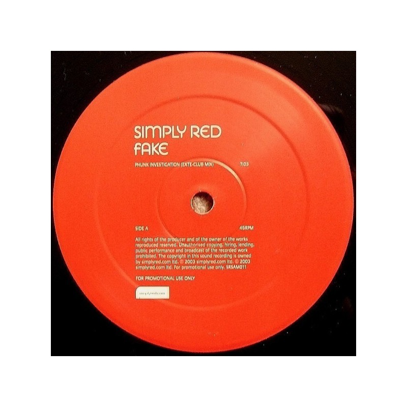 Simply Red ‎– Fake (Phunk Investigation Mixes) |2003   SRSAM011 -Promo-Maxi-Single