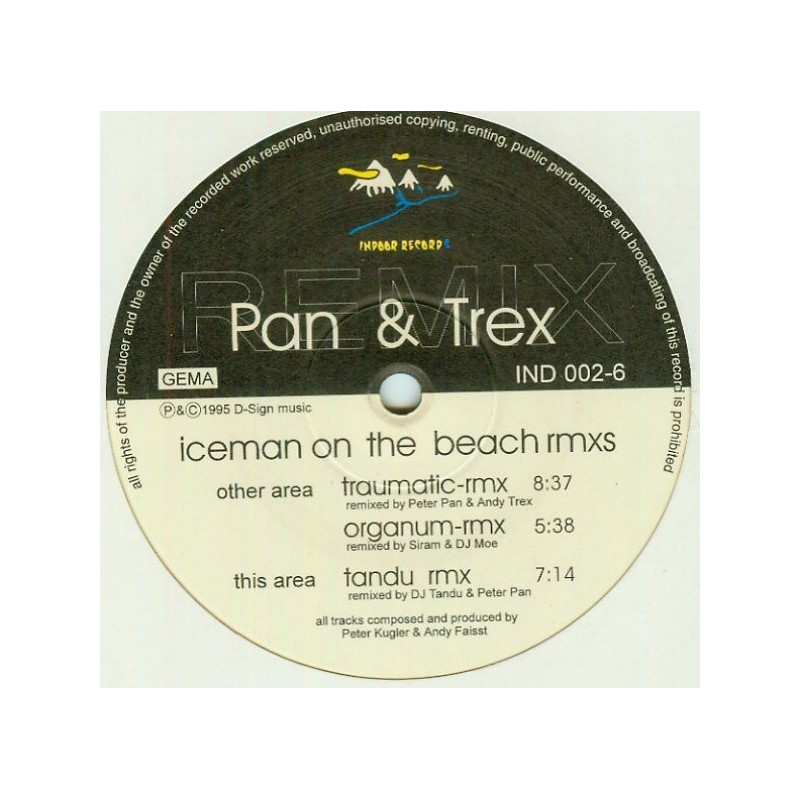 Pan & Trex ‎– Iceman On The Beach (Remixes) |1995   IND 002-6 -Maxi-Single